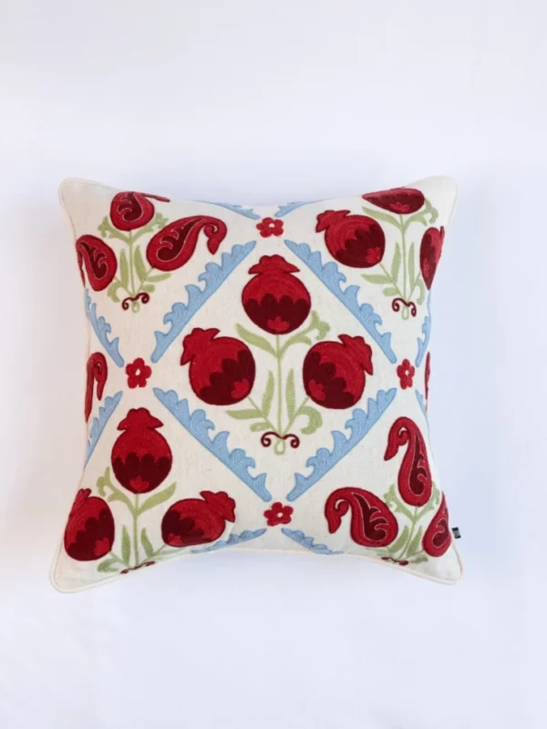 Suzani Style Aari Embroidered Dainposh Cushion Cover