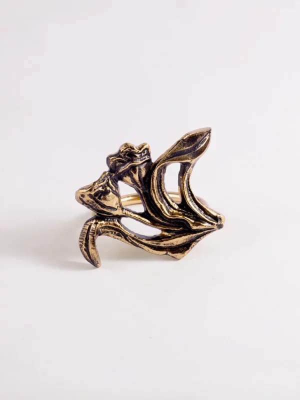 Kasheer-Hund Golden Tulip Napkin Ring  - Set of 4
