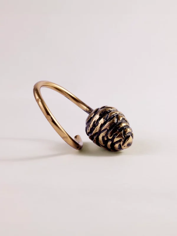 Himalayan Golden Pine Cone Charm Napkin Ring - Set of 4