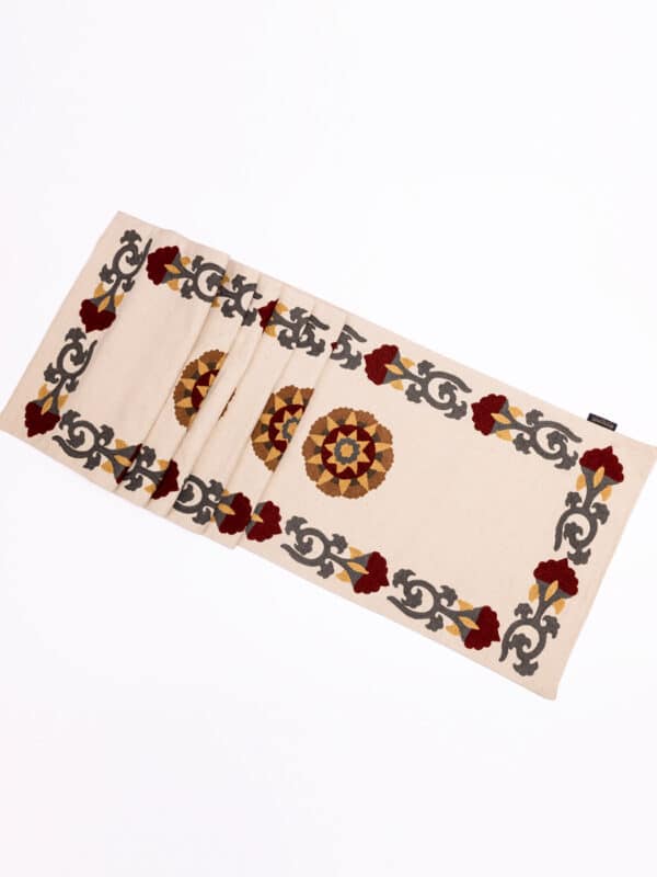 Suzani Style Crewel Embroidered Fergana Runner